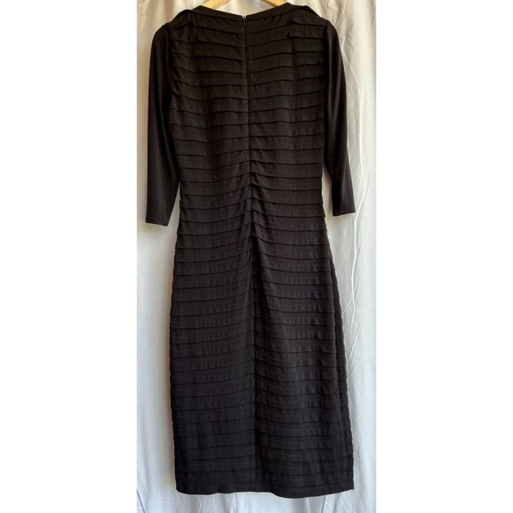 Long Tall Sally Black Shutter Dress Square Neck Pencil Stretchy Size 8 Sexy - Picture 2 of 16